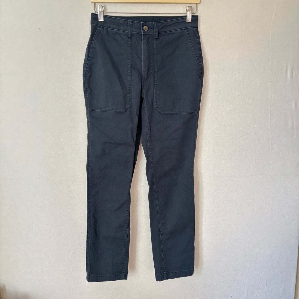 Duluth Trading Co Womens Pants 2x29 Navy Blue Flex Fire Hose Cargo Cotton Blend